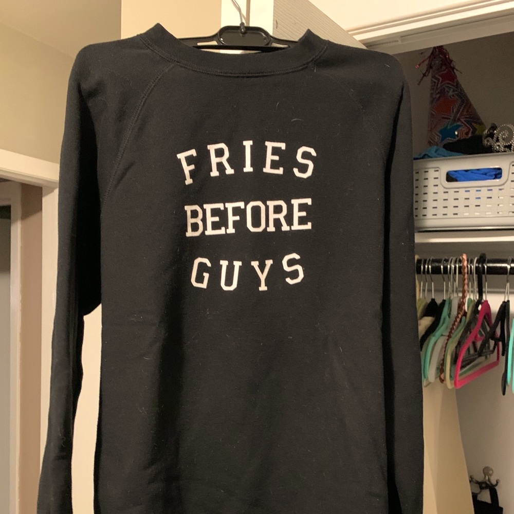 BRUNETTE the label fries before guys crewneck